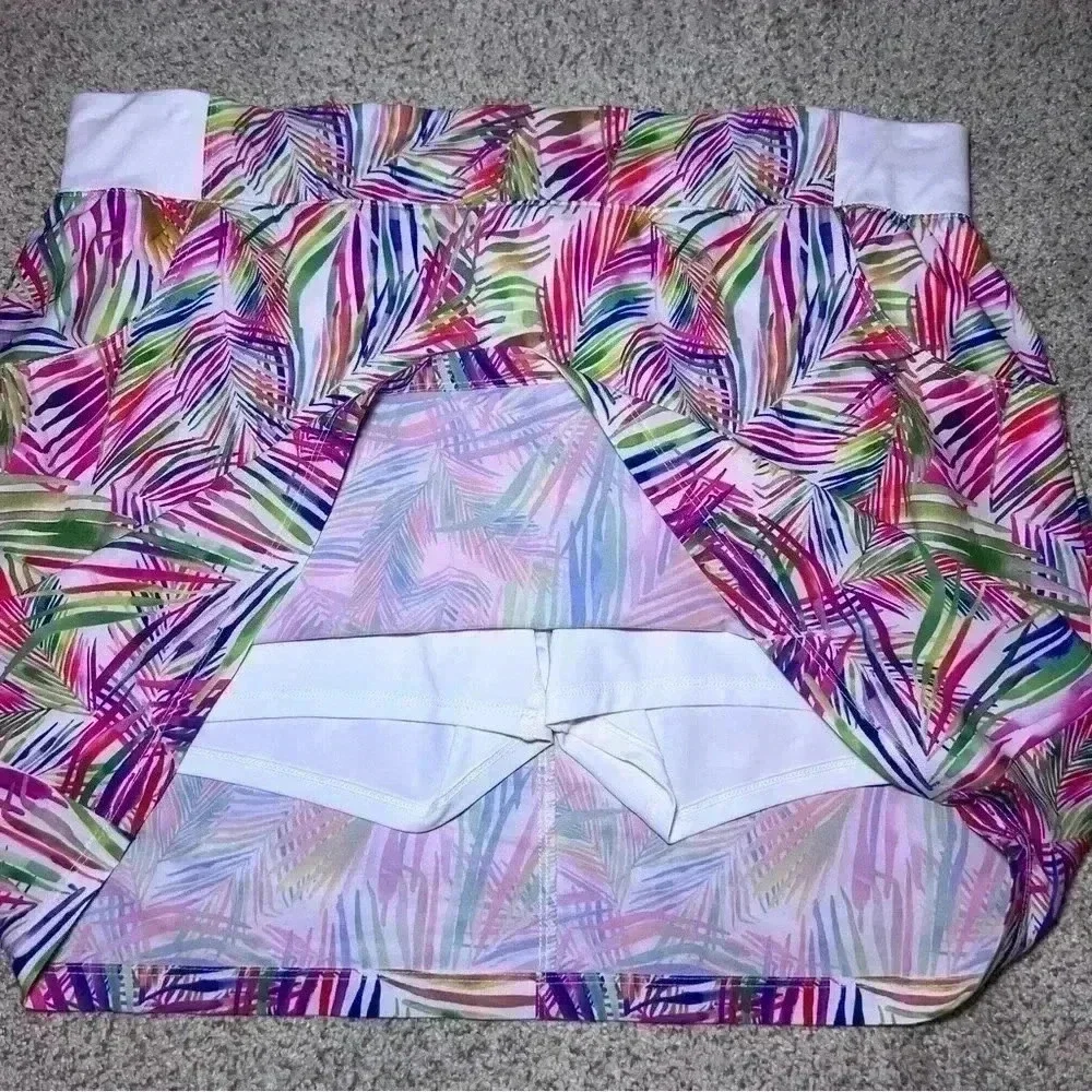 Reel Legends Athletic Pickleball Pull On Skort Skirt w/ Shorts Pockets 1XL